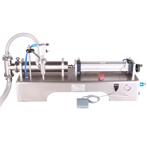 Abfüllmaschine, Pneumatische Abfüllmaschine 100ml-1000ml Automatische Flüssigkeit Füllmaschine, Edelstahl Liquid Filling Machine, Einzelkopf Füllmaschine für Kosmetische Shampoo Öl Wasser Parfüm