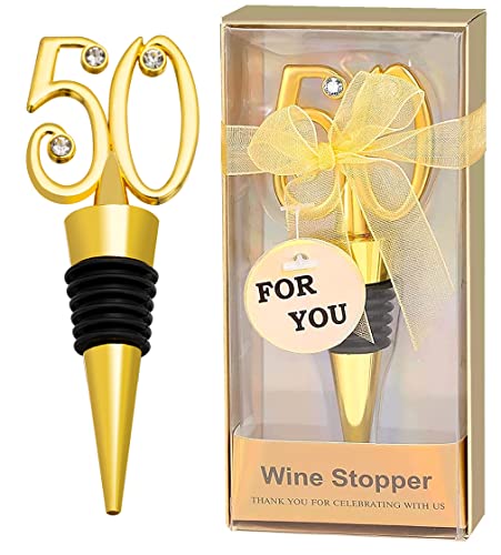 Weinstopfen zum 50. Geburtstag, für Gastgeschenke, Souvenirs, Dekorationen und 50. Hochzeitstag für Gäste, mit individueller Geschenkpackung (12, 50)