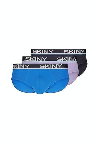 Skiny Herren Cotton Multipack 086839 Slip, sonicblue Selection, L (3er Pack)