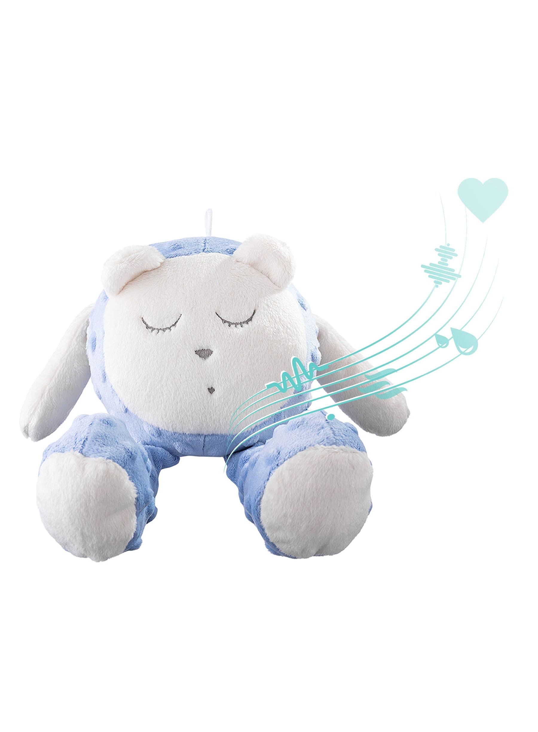 myHummy Einschlafhilfe Baby Snoozy mit Sensor weiß blau | White Noise Baby Einschlafhilfe Kinder zur Baby Beruhigung ab 0 Monate | My hummy Einschlafhilfe mit Sensor Schaf