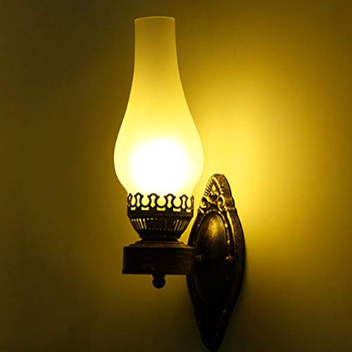 Einfach Kreativ Wandleuchte Vintage Antik Nostalgie Innen Design Wandlampe Rund Weiß Glas Lampenschirm Lampenfassung Rustikale Wandleuchte Antik Wirkende [Energieklasse A +++]