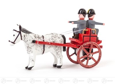 Rudolphs Schatzkiste Miniatur Gespann Haspel-Gerätewagen Höhe ca 3,5 cm NEU Erzgebirge Weihnachtsfigur Holzfigur