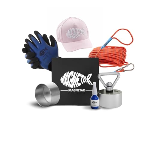 Magnetar - Vismagneet Set - 600kg Magneet - Pakket inclusief Haak/Touw/Handschoenen/Beschermhoes/Borglijm - Perfecte Kit voor Vrouwen die Magneetvissen