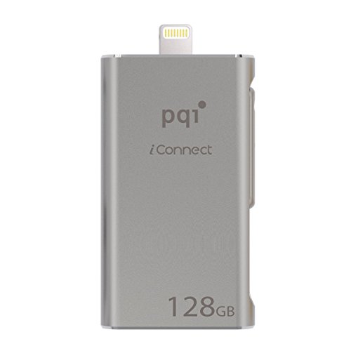 [Apple MFi] iConnect 128 GB Mobile Flash Drive w/Lightning Connector for iPhones, iPads, iPod Mac & PC USB 3.0 (Iron Gray)