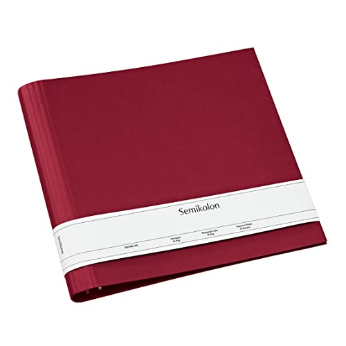 Semikolon 353286 Fotomappe 23 Ring - 35 x 32 cm - Efalinbezug - für Album, Fotobuch mit Ringheftung – burgundy dunkel-rot