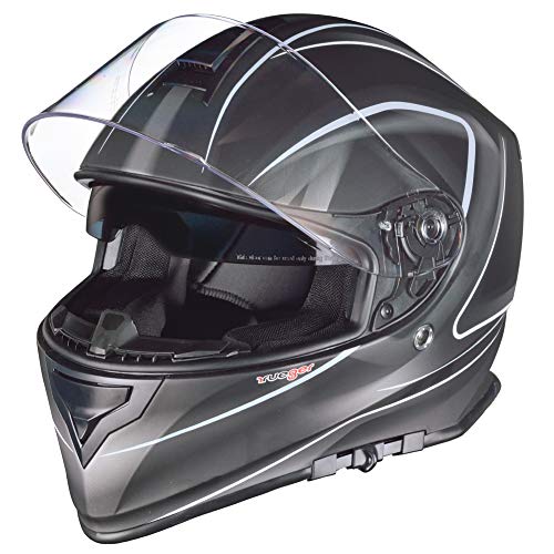 RT-824 Integralhelm Motorradhelm Kinderhelm Motorrad Integral Roller Helm rueger, Größe:L (59-60), Farbe:LNP-GY