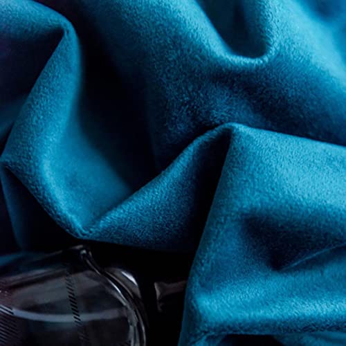 Sand Release Erkerfenster Kissenbezug Tischdecke Stoff verdickter holländischer Samt Handrückseite einfarbiger Druck und Färben Meterware-Dunkelblau