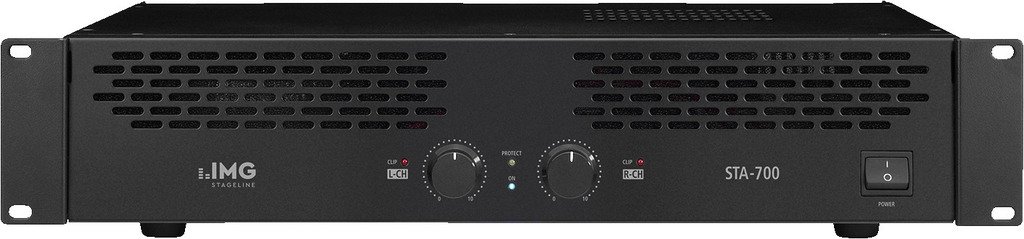 IMG STAGELINE STA-700 Stereo 2-Kanal PA-Verstärker in Schwarz, Audio-Verstärker mit einer Leistung von 400-Watt und Klinken-Anschlüsse