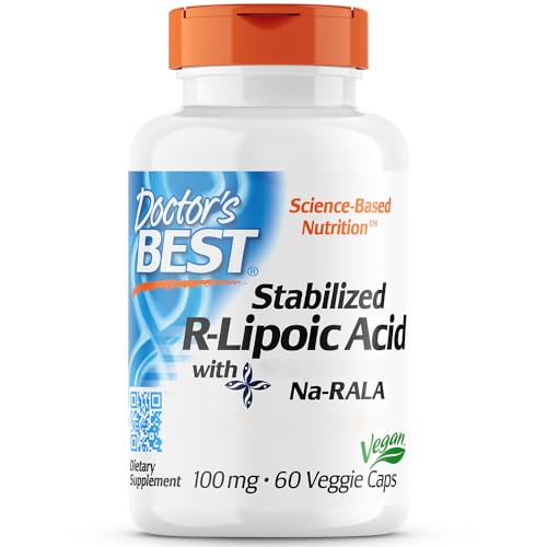 Doctor's Best, Stabilized R-Lipoic-Acid (R-Liponsäure), 100 mg, 60 vegane Kapseln, Natrium, Laborgeprüft, Sojafrei, Glutenfrei, Ohne Gentechnik