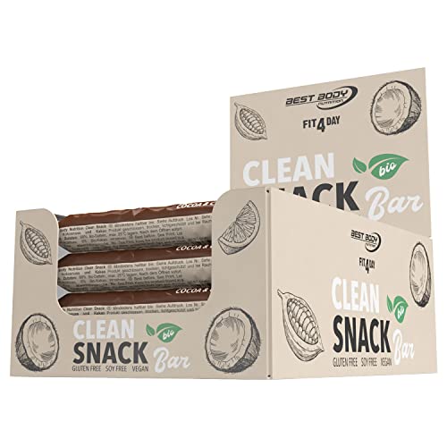 Best Body Nutrition - Clean Snack Bar BIO Energy Riegel mit Datteln aus biologischer Landwirtschaft - Glutenfrei, vegan & ohne Zusatzstoffe - Geschmack Coconut & Cocoa - 20 x 50 g Riegel
