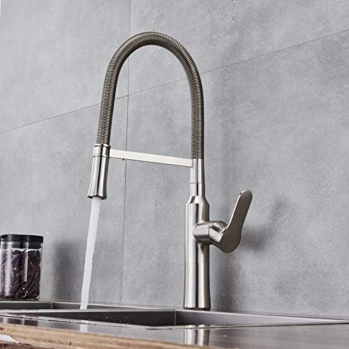 Brushed Nickel Pull Down Kitchen Sink Faucet Sprayer Spout With Bracket Deck Mount Flexible Pipe Kitchen Mixer Tap Hot Cold Tap