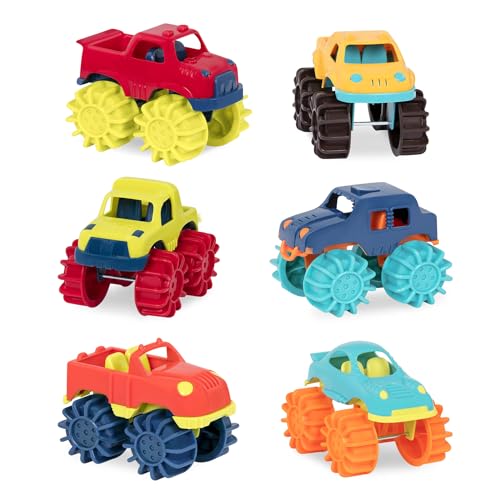 B. BABY - B. Mini Tasche mit 6 Monster Trucks Stromkreise und Spielsets für Spielzeugautos (BX1807Z)