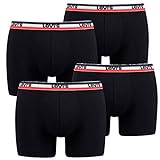 4er Pack Herren Levis SPRTSWR Logo Boxer Brief Boxershorts Unterwäsche Pants, Farbe:200 - Black, Bekleidungsgröße:M