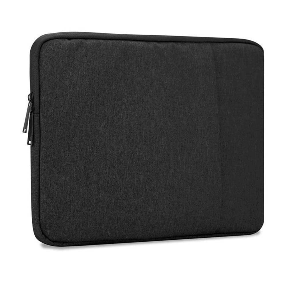 Cadorabo Laptop/Tablet Schutz Tasche 15.6 Zoll in SCHWARZ - Notebook Computer Tasche aus Stoff mit Samt-Innenfutter und Fach mit Anti-Kratz Reißverschluss