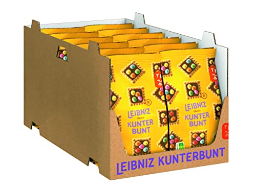 LEIBNIZ Kunterbunt Choco - 12er Pack - Keks mit bunten Schokolinsen (12 x 150 g)