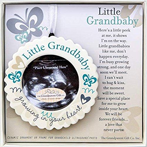 Ultraschall-Fotofigur mit Gedicht und Aufschrift"Little Grandbaby Growing In Your Heart"