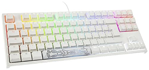 Ducky ONE 2 TKL PBT Gaming Tastatur - MX-Blue - DE-Layout - RGB-LED - weiß