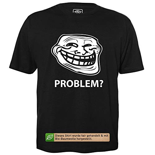 Trollface - Herren T-Shirt für Geeks mit Spruch Motiv aus Bio-Baumwolle Kurzarm Rundhals Ausschnitt, Größe S
