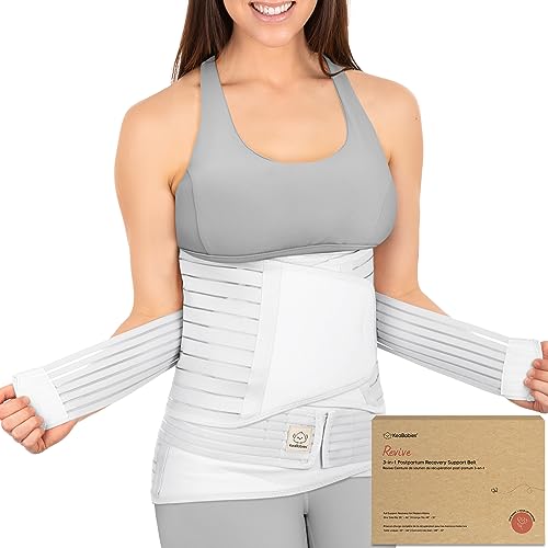 KeaBabies 3-in-1-Packung Zur Unterstützung Der Genesung Nach Der Geburt - Bauchband Für Schwangerschaft, Mutterschaft - Gürtel Für Frauen Body Shaper - Shapewear Gürtel (One Size, Matte White)