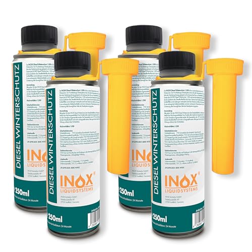 INOX® Diesel Winterschutz 1:200 Additiv, 4 x 250ml - Frostschutz Dieselzusatz Fließverbesserer für alle Dieselsysteme