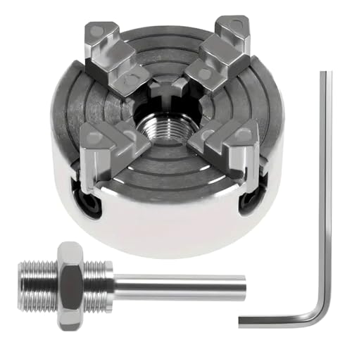 Drehfutter, Z011A 4-Backen-Spannfutter aus Zinklegierung, Zubehör für Mini-Metalldrehmaschinen, 12–65 mm/0,5–2,6 Zoll Außendurchmesser, verschleißfest, stark und langlebig