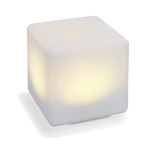 Solar Leuchtwürfel Smart Cube 18cm Kantenlänge Dauerlicht oder Wechsellicht, 7 Lichtfarben enthalten, 0,4 Watt Solarmodul, robuste Kunststoffausführung für Ganzjahreseinsatz, Solarlampe 106100