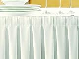 Gastro Uzal Skirting weiß/Kellerfalte: 580 x 73 cm, für Gastronomie, Caterin und Hochzeit