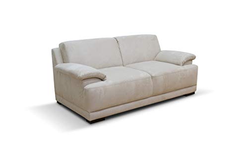 Domo Collection Boxspringsofa Telos / 2er Sofa mit Boxspringfederung / zeitlose Couch mit breiten Armlehnen / Maße: 186/96/80 cm (B/T/H) / Farbe: beige (hell)