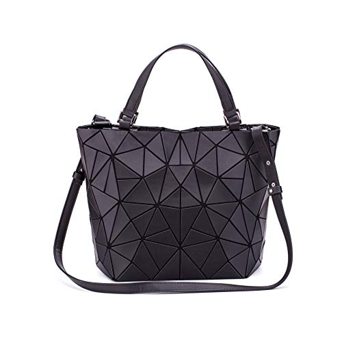 Luxuriöse geometrische Tragetasche für Damen, koreanischer Stil, lässige Einkaufstasche für Damen, Schwarz (schwarz), Medium
