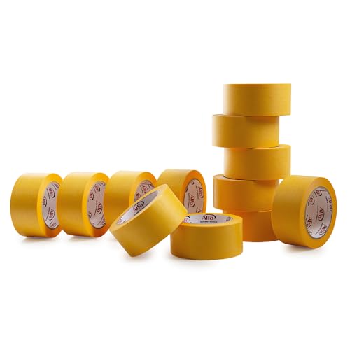 12x FineLine GOLD Washi Tape dünnes imprägniertes japanisches Reispapierband PREMIUM-Klebeband (12, 50mm x 50m)
