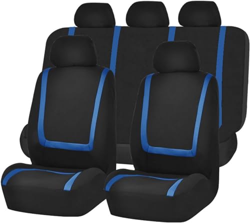 HERSIL Autositzbezüge für Dacia Jogger Extreme/Logan MCV/Duster Nova,Wasserdicht Verschleißfest Innenraum Schonbezüge sitzschoner Auto Accessories,D-Black Blue