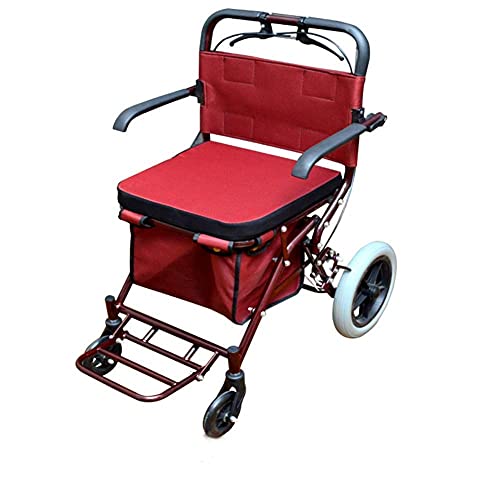 Rollator mit Rädern, rollender Gehwagen, Rollstuhl-Rollator, Gehwagen mit Sitz und Pedal, Einkaufswagen für ältere Menschen, Einkaufswagen