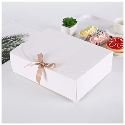 Weihnachtsgeschenkbox 2 stücke Weiß/Rosa Geschenkbox Hochzeit Geburtstagsfeier Gefällt mir Kleideraufbewahrung Handgemachte Kekse Verpackung Weihnachtsgeschenkbox groß (Color : White, Size : 2pcs