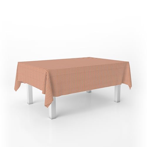 Martina Home Petit Vichy Tischdecke, Teflon, konfektioniert, Orange, 250 x 140 cm