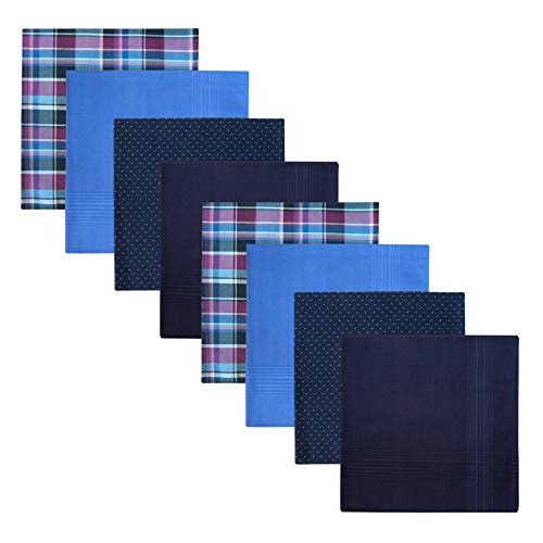 Retreez 8 Stück Reine Baumwolle Gemischte Taschentücher für Herren Geschenkset - Gemischte Set A5A001