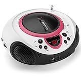 Lenco SCD-38 Tragbares UKW-Radio mit CD/MP3-Player (USB 2.0) pink