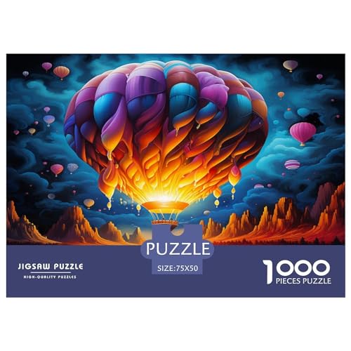 Cool and Colorful Hot Air Balloons Puzzle 1000 Teile Für Erwachsene Wohnkultur Family Challenging Games Lernspiel Geburtstag Stress Relief 1000pcs (75x50cm)