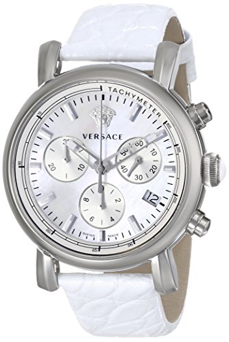 Versace Damen Chronograph Quarz Uhr mit Leder Armband VLB010014