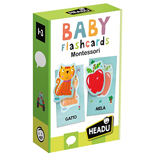 Headu - Baby Flashcards Montessori Lernspiel, Mehrfarbig, IT21666