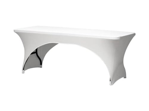 Perel Stretch-Tischüberzug bogenförmig Weiß