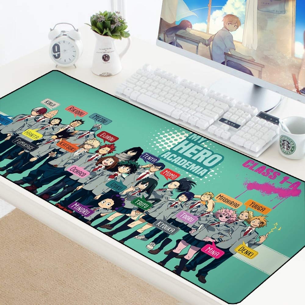 BILIVAN My Hero Academia Großes XL-Mauspad, Anime-Gamer, Gaming-Mauspad, Computerzubehör, große Tastatur, Laptop, Padmaus, Geschwindigkeit, Schreibtischunterlage (800 x 300 x 3 mm, 1)