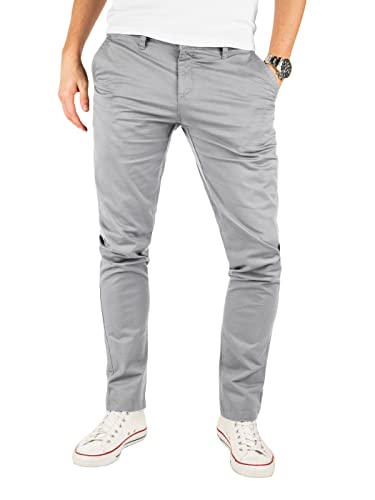 Yazubi Chino Herren Hosen - Modell Kyle by Yzb Jeans - Graue Stoffhose Chinohose für Männer mit Stretch, Grau (Gull 4R173802), W32/L30