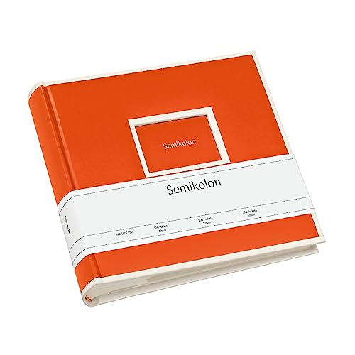 Semikolon (351142) 200 Pocket Album orange (Orange) - Fotoalbum/Fotobuch mit Einschubtaschen für 200 Bilder im Format 10x15 cm - 2 Bilder pro Seite - Format: 23 x 22,3 cm