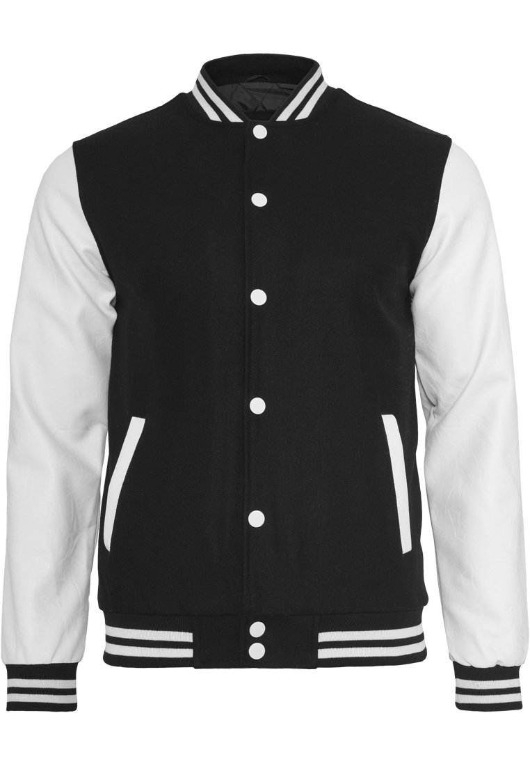 Urban Classics Herren Oldschool College Jacket Jacke, Blk/Wht, 3XL Große Größen EU