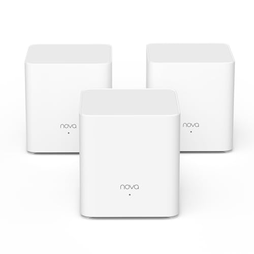 Tenda Nova MX3 Mesh WLAN WiFi 6 System, AX1500 Dualband WLAN Mesh Repeater & Router Kompatibel mit Amazon Alexa, Abdeckung bis zu 300 m², einfache Installation, OFDMA und MU-MIMO, 3er-Pack