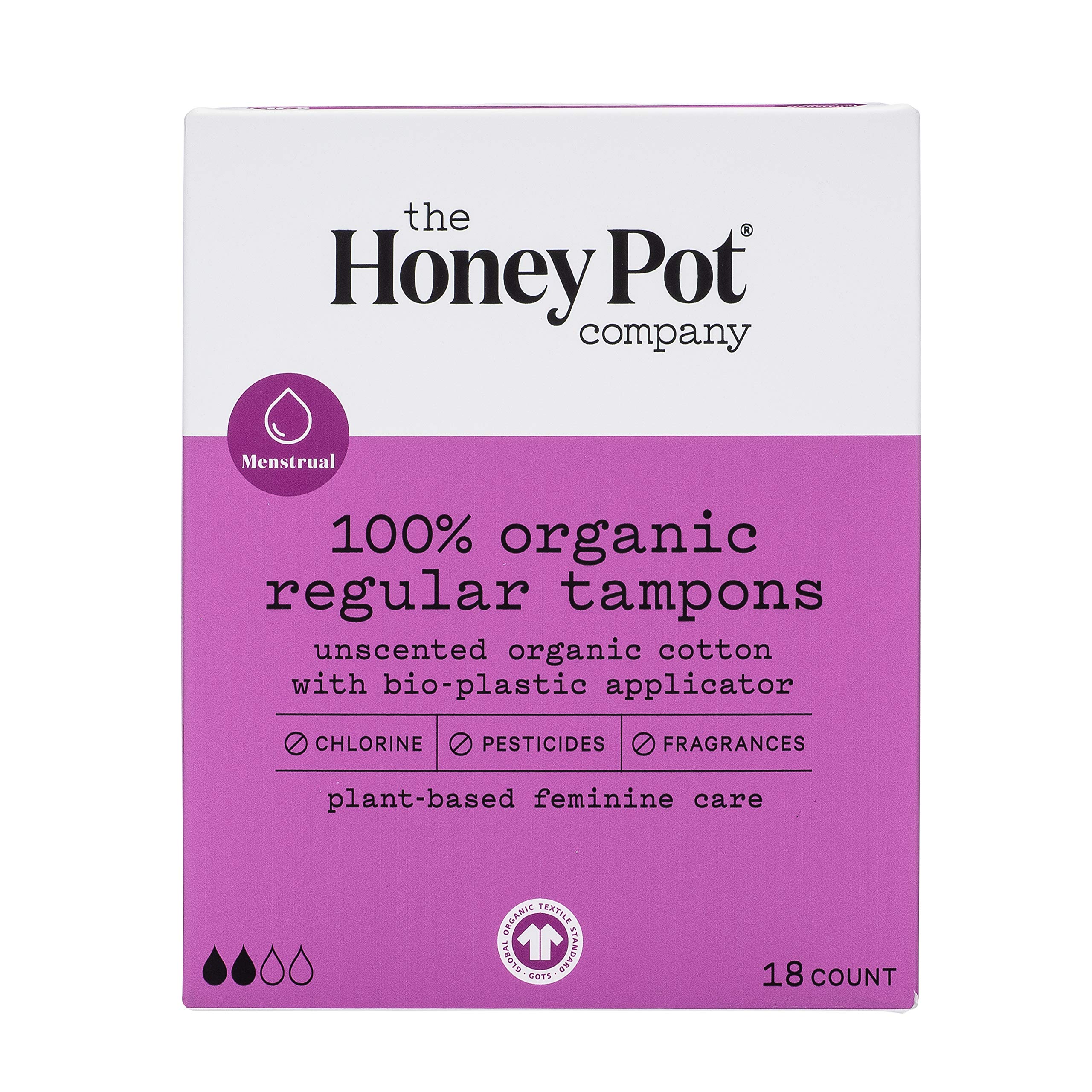 The Honey Pot Company Reguläre Tampons aus Bio-Baumwolle, 18 Stück