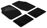 Walser Auto-Teppich Matrix, Universal Fußmatten-Set, Automatten 4-teilig, Allwettermatten, Auto-Schutzmatten-Set, PKW-Teppich schwarz/grau