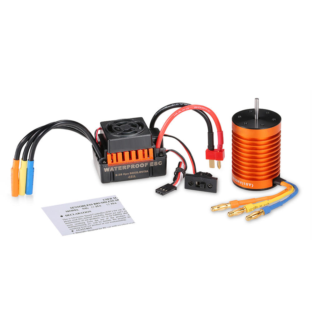 Überholen Sie Hobby-imprägniern Sie bürstenlosen Motor F540 3930KV + 45A ESC für 1/10 Rc-Autoteile