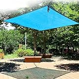 kufu01 Blauer Beschattungsnetz,Sonnenschutz Wärmeisolierendes Schattennetz,Atmungsaktiver Sichtschutznetz,Schattierungsnetz mit Knopfloch,für Schwimmbad Kindergarten Spielplatz (4x8m/13x26ft)