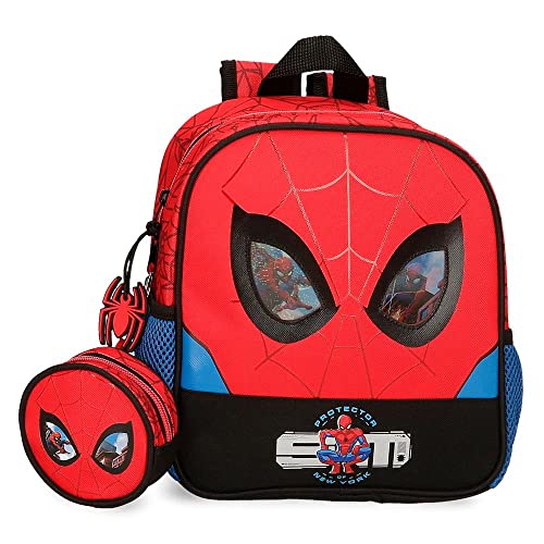 Marvel Spiderman Protector Roter Kindergartenrucksack 23x25x10 cm Polyester 5,75L